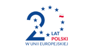 plakat 20 lat w Unii Europejskiej