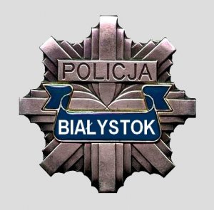 rozeta z napisem Policja Bialystok
