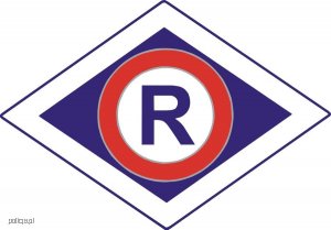 romb w środku litera R