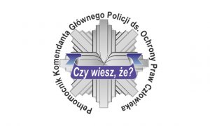 Logo z napisem: Pełnomocnik Komendanta Głównego Policji ds. Ochrony Praw Człowieka.