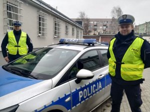 Policjanci z bielskiego ruchu drogowego.
