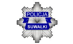 Gwiazda policyjna z napisem POLICJA SUWAŁKI.