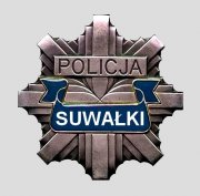 Gwiazda policyjna z napisem policja Suwałki