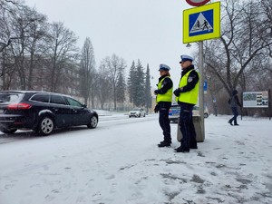 Policjanci podczas działań pieszy