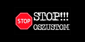 znak stop wraz z napisem &quot;Stop oszustom&quot;