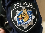 emblemat policyjny umieszczony na ramieniu munduru