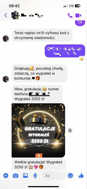 wiadomości na messengerze