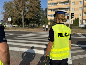 policjanci przy przejściu dla pieszych