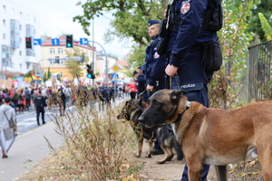 Policjanci zabezpieczają zgromadzenia