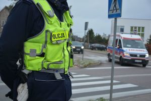 policjanci przy przejściu dla pieszych