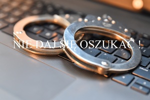 kajdanki, napis nie daj się oszukać