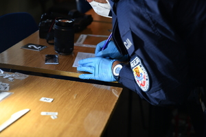 policjanci podczas eliminacji