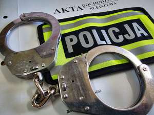 kajdanki, napis policja