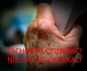 napis, zachowaj czujność, nie daj się oszukać