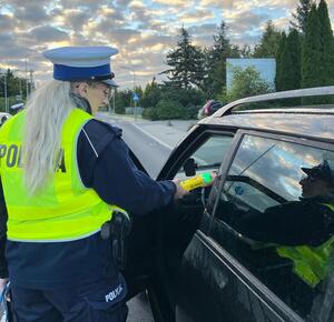 policjanci prowadza kontrole pojazdów