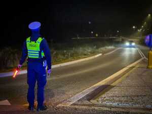 policjanci na drodze kontrolują pojazdy
